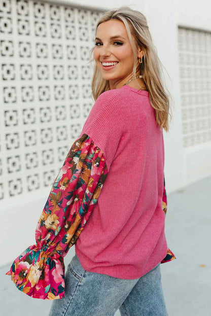 Pink Ruffled Sleeve Top