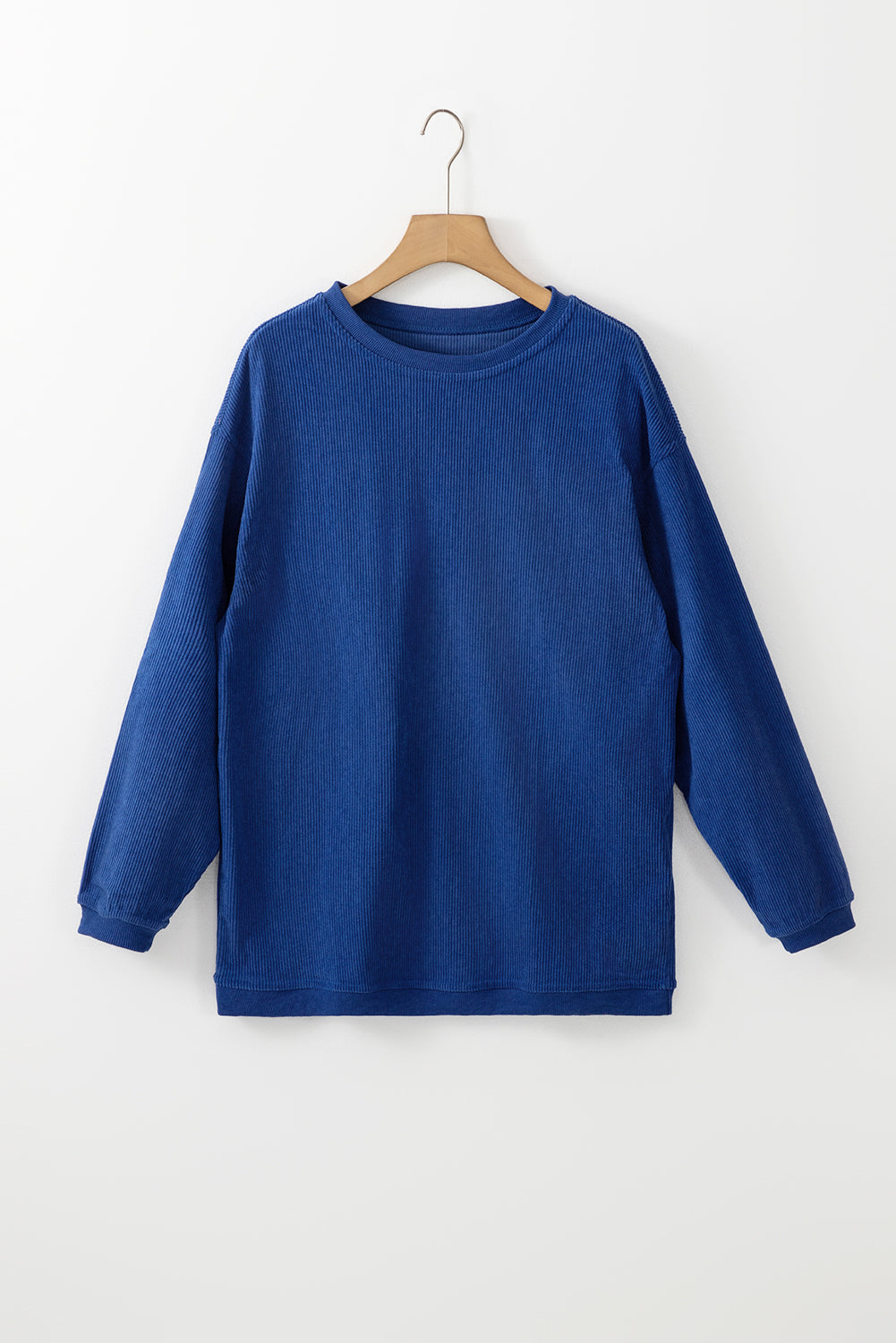 Dark Blue Ribbed Corduroy Oversized Sweatshirt. GCollection. PSCollection