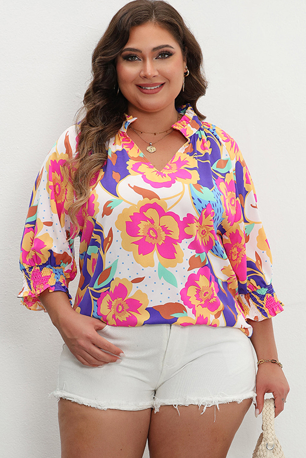 Rose Floral Print Blouse. PSCollection