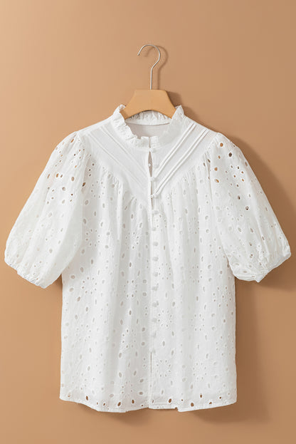 White Flower Embroidered Blouse. GCollection