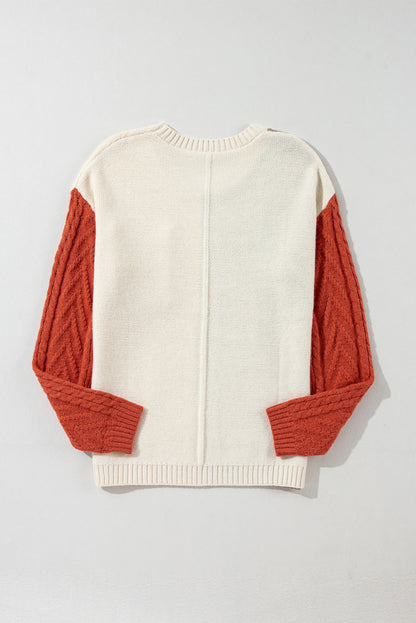 Gold Colorblock Patched Sweater. GCollection