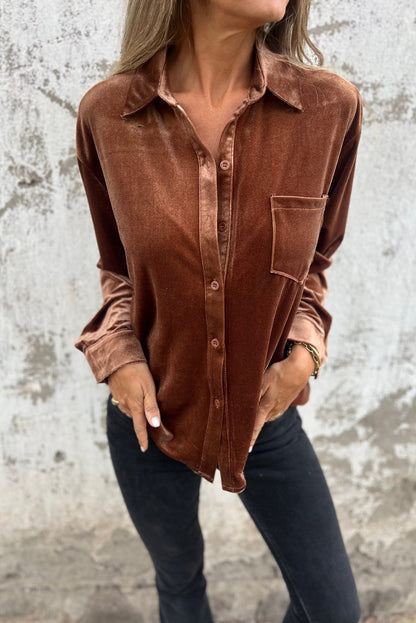 Chestnut Chest Velvet Shirt