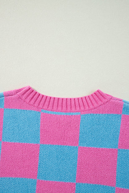 Sachet Pink Colorblock Plaid Pattern Top. GCollection