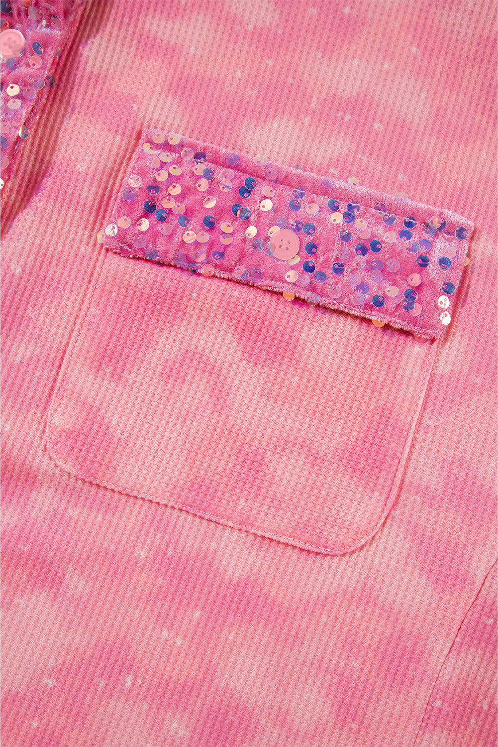 Apricot Pink Mineral Wash Sequin Shacket. GCollection