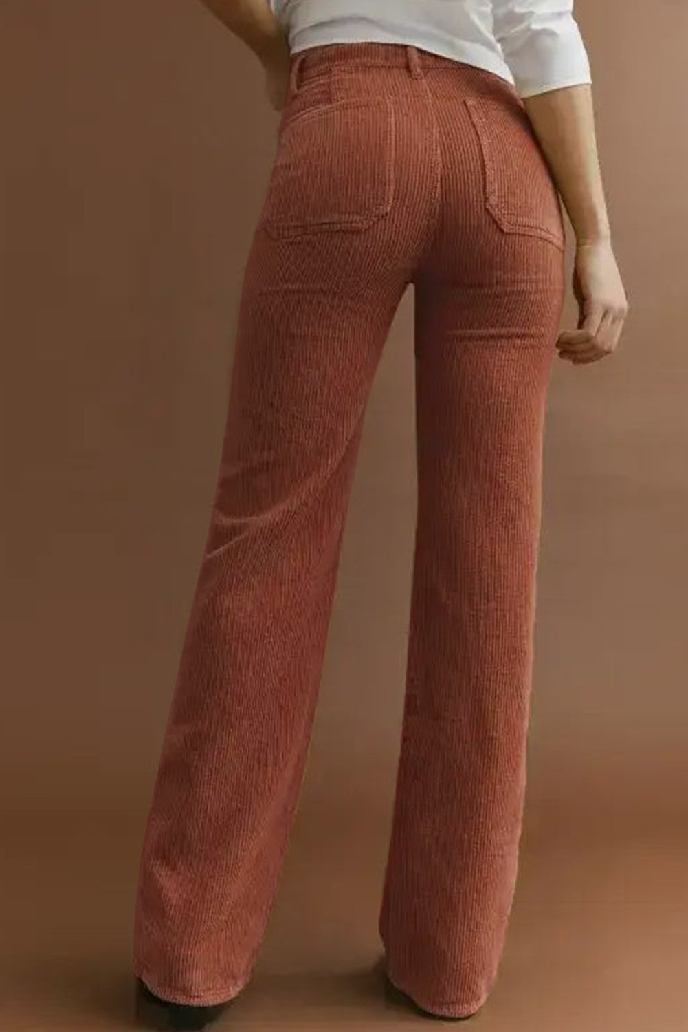 Brown High Waist Corduroy Pants. GCollection