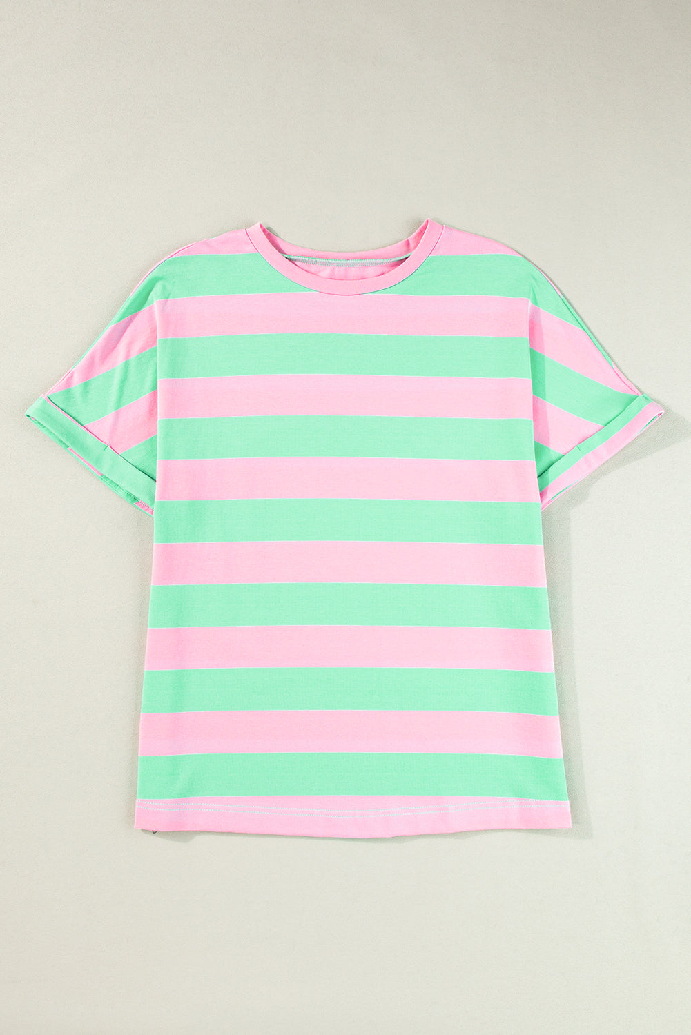 Pink Stripe Colorblock  Loose Tee. GCollection