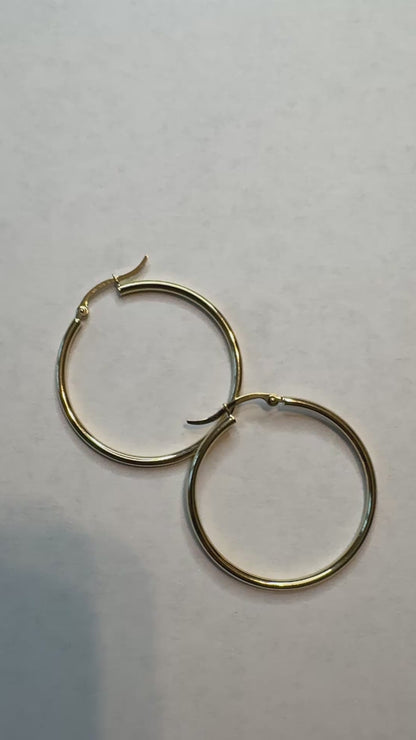 10 K gold plain hoops